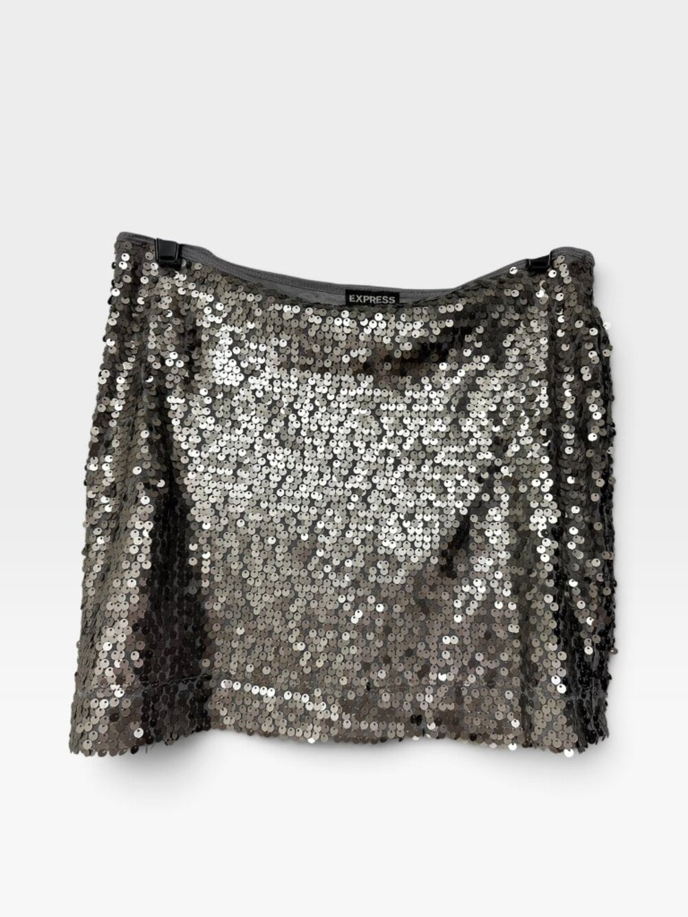 Express Silver Sequin Mini Skirt Size S Party